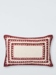 John Lewis Deco Border Cushion, Umber - thumbnail 1