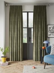 John Lewis Velvet Pair Lined Pencil Pleat Curtains - thumbnail 3
