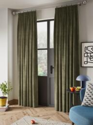 John Lewis Velvet Pair Lined Pencil Pleat Curtains - thumbnail 4