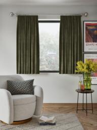 John Lewis Velvet Pair Lined Pencil Pleat Curtains - thumbnail 6