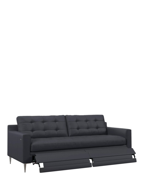 John Lewis Draper II Motion Large 3 Seater Leather Sofa, Metal Leg - image 1