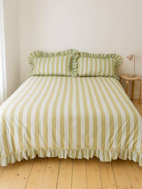 TBCo Stripe 200 Thread Count Cotton Duvet Cover Set, Mint - image 1