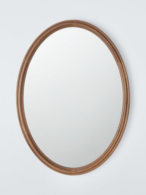 John Lewis Farmhouse Oval Wood Frame Wall Mirror, 75 x 55cm, Walnut - image 1