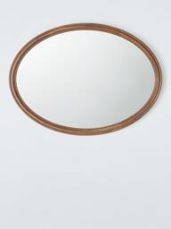 John Lewis Farmhouse Oval Wood Frame Wall Mirror, 75 x 55cm, Walnut - thumbnail 4