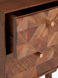 John Lewis + Swoon Franklin 2 Drawer Bedside Table, Dark Brown - thumbnail 4