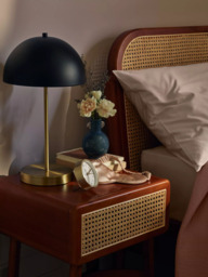 John Lewis Rattan Cherry Wood 1 Drawer Bedside Table, Brown - thumbnail 4