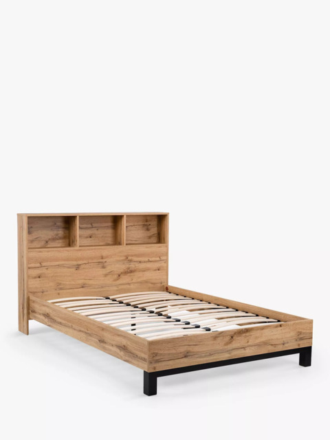 Julian Bowen Bali Bookcase Bed Frame, Single, Oak - image 1
