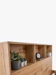 Julian Bowen Bali Bookcase Bed Frame, Single, Oak - thumbnail 3
