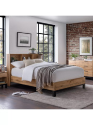 Julian Bowen Bali Bookcase Bed Frame, Single, Oak - thumbnail 4