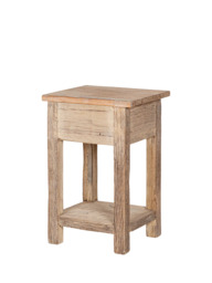 nkuku Ibo Reclaimed Wood Bedside Table, Natural - thumbnail 3