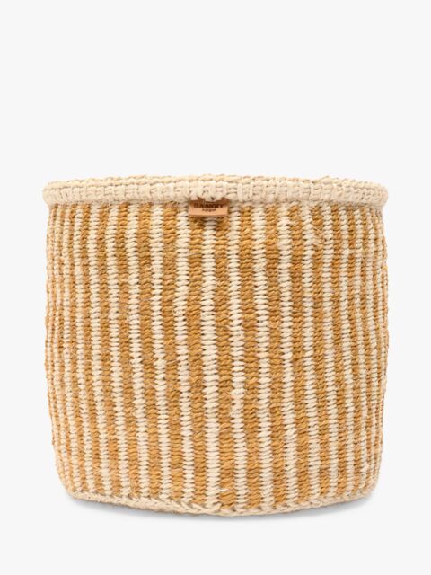 The Basket Room Hotuba Woven Storage Basket, Gold Stripe, Medium - image 1