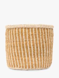 The Basket Room Hotuba Woven Storage Basket, Gold Stripe, Medium - thumbnail 2