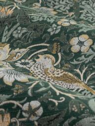 Morris & Co. Strawberry Thief Lined Pencil Pleat Curtains, Forest Green - thumbnail 6