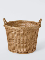 John Lewis Woven Willow Round Log Basket, Light Natural - thumbnail 2