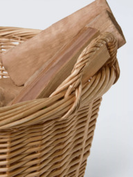 John Lewis Woven Willow Round Log Basket, Light Natural - thumbnail 3