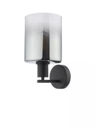 Där Savannah Glass Wall Light, Black/Smoked - thumbnail 4