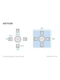 KETTLER Charlbury Woven 4-Seater Round Garden Dining Table & Chairs Set, Natural - thumbnail 6