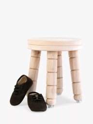 Treat Republic Personalised Cute Puppy Kids Stool, Natural - thumbnail 3