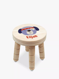 Treat Republic Personalised Cute Puppy Kids Stool, Natural - thumbnail 1