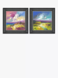 John Lewis Anna Schofield 'Field Calmness & Purple Valley' Framed Print, Set of 2, 53 x 53cm, Multi