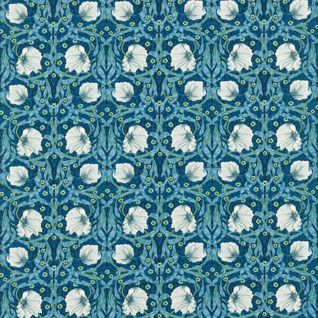 Morris & Co. Pimpernel Made to Measure Curtains or Roman Blind, Midnight/Opal - image 1