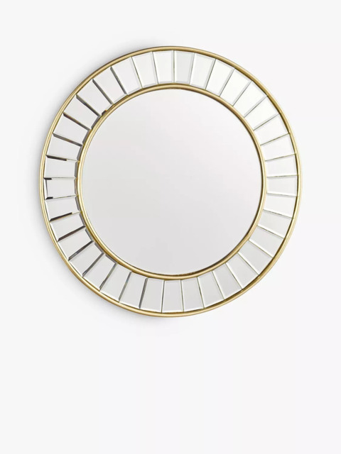 Laura Ashley Clemence Bevelled Glass Round Wall Mirror, Gold/Clear - image 1