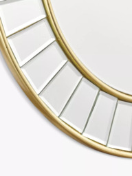 Laura Ashley Clemence Bevelled Glass Round Wall Mirror, Gold/Clear - thumbnail 3