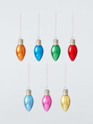 John Lewis Light Bulb Baubles, Pack of 9, Multi
