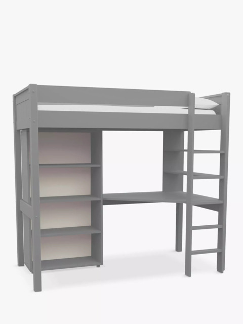 Stompa Classic High Sleeper Frame with Integrated Desk, Shelving and Bookcase, Single - image 1