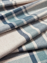 John Lewis Afton Check Weave Pair Dimout/Thermal Lined Eyelet Curtains - thumbnail 6