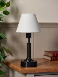 John Lewis Baily Rechargable Portable Table Lamp, Brass - thumbnail 3