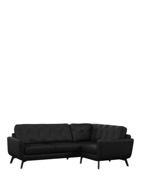 John Lewis Barbican RHF Chaise Leather Corner Sofa, Dark Leg - image 1