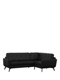 John Lewis Barbican RHF Chaise Leather Corner Sofa, Dark Leg - thumbnail 1