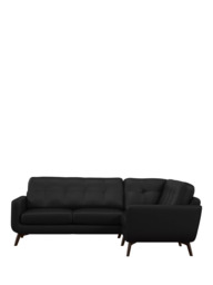 John Lewis Barbican RHF Chaise Leather Corner Sofa, Dark Leg - thumbnail 5