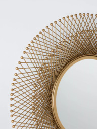 John Lewis Fusion Round Metal Frame Wall Mirror, 65cm, Gold - thumbnail 3