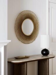 John Lewis Fusion Round Metal Frame Wall Mirror, 65cm, Gold - thumbnail 2