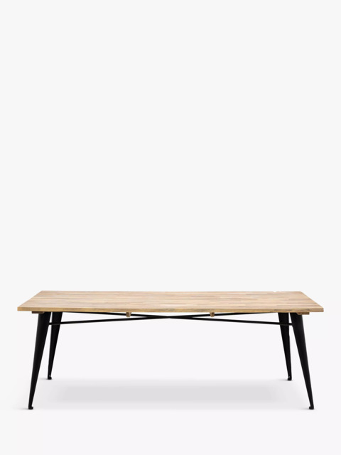 Gallery Direct Ponza Rectangular Garden Dining Table, 220cm, Black/Natural