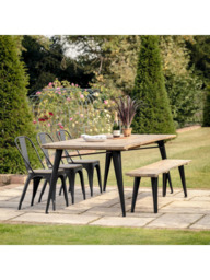 Gallery Direct Ponza Rectangular Garden Dining Table, 220cm, Black/Natural - thumbnail 4