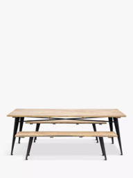 Gallery Direct Ponza Rectangular Garden Dining Table, 220cm, Black/Natural - thumbnail 2
