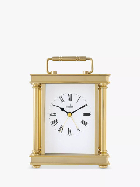 Acctim Marlow Analogue Alarm Carriage Clock, Gold - image 1