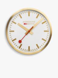 Mondaine Official Swiss Railways Wall Clock, Gold, 25cm - thumbnail 1