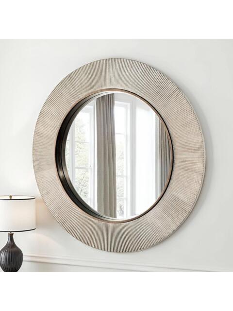 Yearn Aubry Textured Round Wall Mirror, 90cm