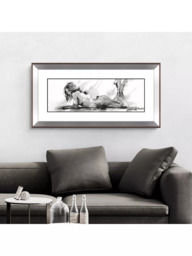 John Lewis Joanne Boon Thomas 'Laying Down Lady' Framed Print & Mount, 55.5 x 110.5cm, Black/White - thumbnail 2