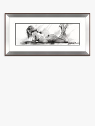 John Lewis Joanne Boon Thomas 'Laying Down Lady' Framed Print & Mount, 55.5 x 110.5cm, Black/White