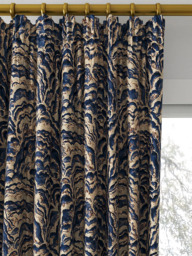Clarke & Clarke Lumino Made to Measure Curtains or Roman Blind, Midnight/Copper - thumbnail 2