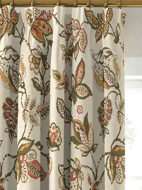 John Lewis Cordelia Floral Weave Pair Lined Pencil Pleat Curtains - image 1