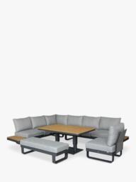Bramblecrest Brooklyn 10-Seater L-Shape Rectangular Garden Sofa Set, Anthracite