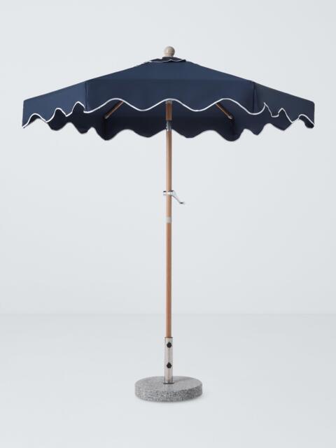John Lewis Scallop Wood-Effect Wind-Up Parasol, 2m, Bon Bon Pink - image 1