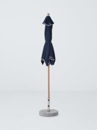 John Lewis Scallop Wood-Effect Wind-Up Parasol, 2m, Bon Bon Pink - thumbnail 2