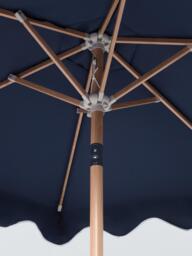 John Lewis Scallop Wood-Effect Wind-Up Parasol, 2m, Bon Bon Pink - thumbnail 3
